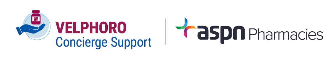Velphoro Concierge Support logo and ASPN Pharmacies logo