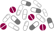 Pile of pills, with 4 Velphoro tablets highlighted